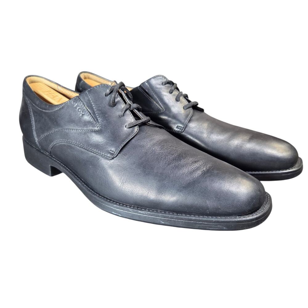 Geox Federico Mens Size 10‎ Black Casual Classic Leather Lace Up Oxford Shoes